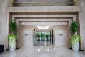 Architectural wall feature in Florida office project