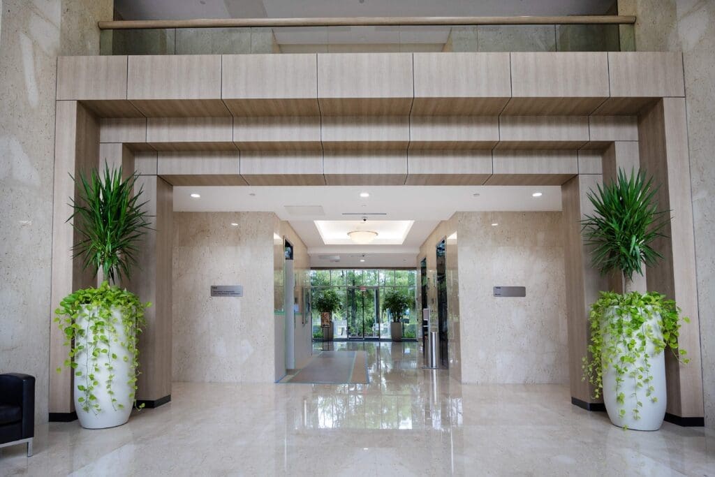 Architectural wall feature in Florida office project