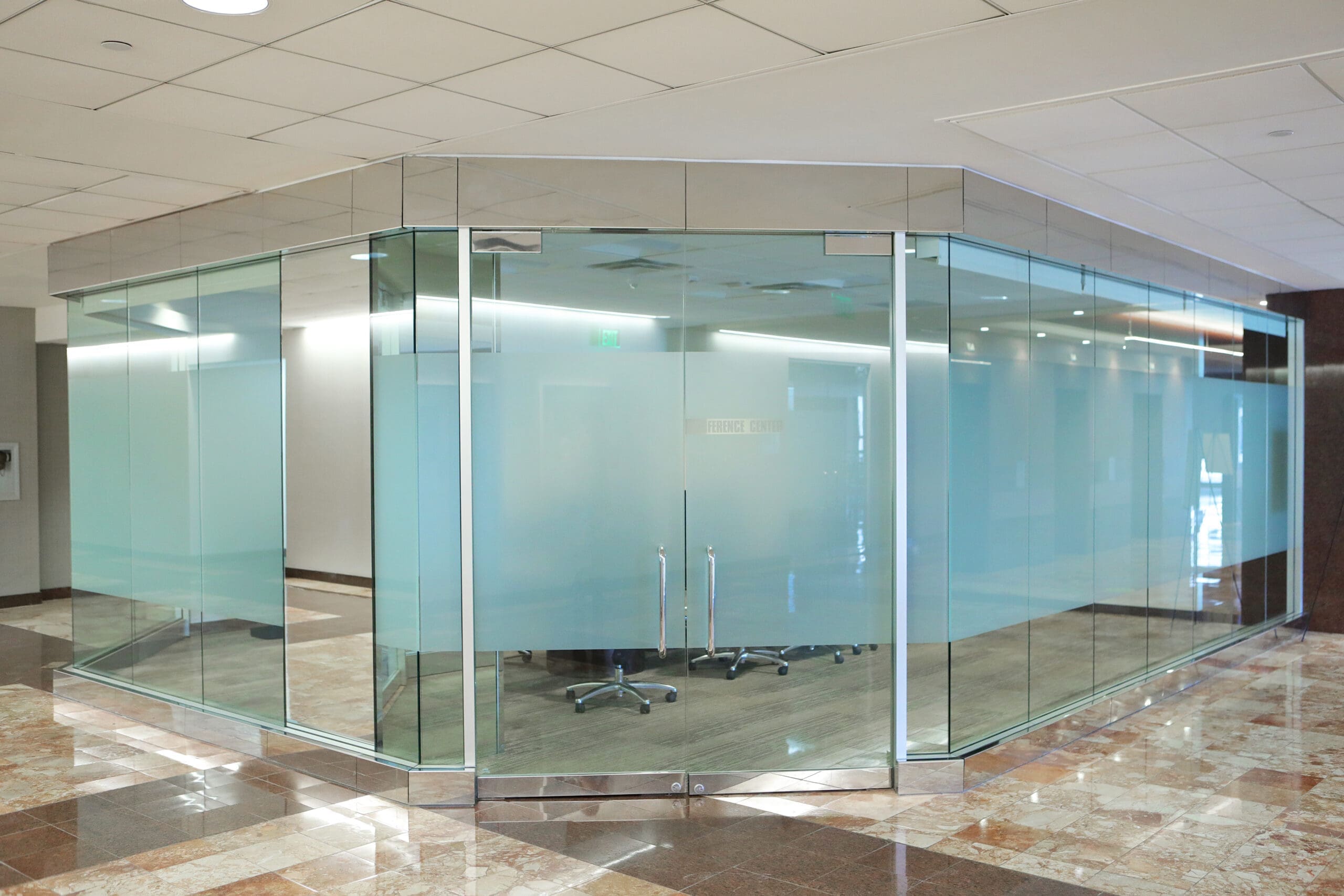 3M Commercial Privacy Film One Orlando Center Frosted Glass Film