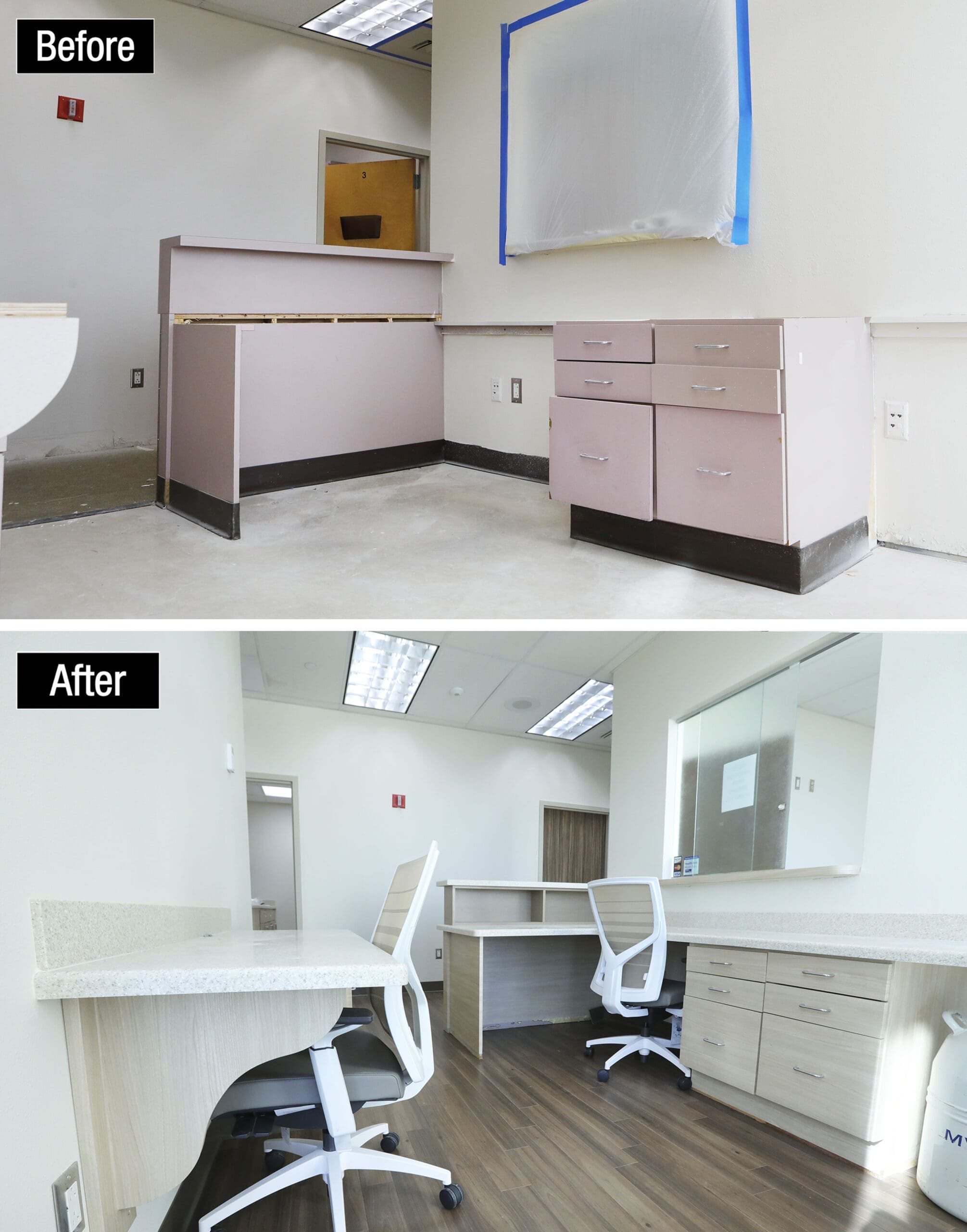 First Health Desk Before & After Architectural Film